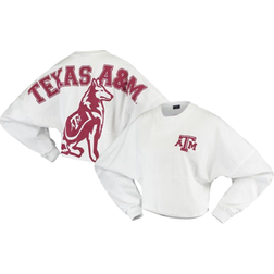 Spirit Jersey Women's Texas A M Aggies Raw Hem Cropped Long Sleeve T-shirt - White