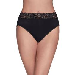 Vanity Fair Flattering Lace Hi-Cut Panty - Midnight Black