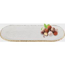 Badash Crystal Gold Edge Serving Platter & Tray