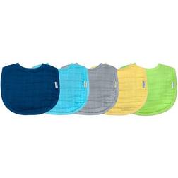 Green Sprouts Muslin Bibs Organic Cotton Blue 5-pack