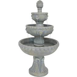 Sunnydaze 4-Tier Lion Head Outdoor Water Fountain