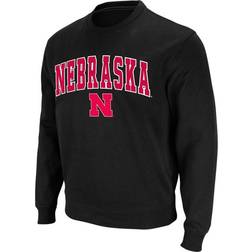 Colosseum Nebraska Huskers Arch Logo Crew Neck Sweatshirt - Black