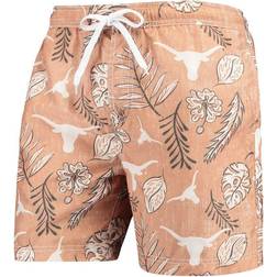 Wes & Willy Texas Longhorns Vintage Floral Swim Trunks - Texas Orange