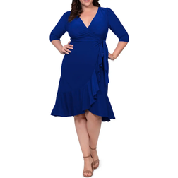 Kiyonna Whimsy Wrap Dress - Aqua