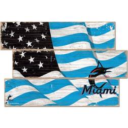 Fan Creations Miami Marlins 3-Plank Team Flag