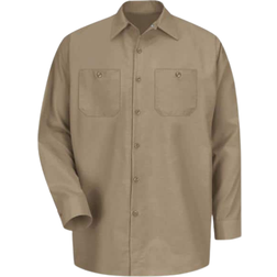Red Kap Long-Sleeve Work Shirt - Khaki
