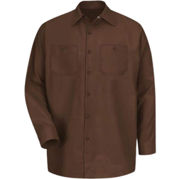 Red Kap Long-Sleeve Work Shirt - Chocolate Brown