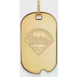 LogoArt Philadelphia Phillies Gold-Plated Small Dog Tag Necklace W