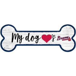 Fan Creations Atlanta Braves Team Dog Bone Sign