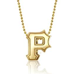 Alex Woo Pittsburgh Pirates Little Logo 14k Yellow Gold Necklace