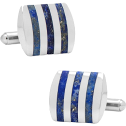 Cufflinks Inc Striped Cufflinks - Silver/Blue