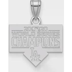 LogoArt Los Angeles Dodgers 2020 World Series Champions Small Sterling Silver Pendant W