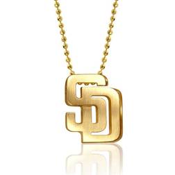 Alex Woo San Diego Padres Little Logo 14k Yellow Gold Necklace