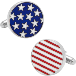 Cufflinks Inc Stars and Stripes American Flag Cufflinks - Silver/Blue/Red/White