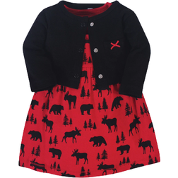 Hudson Baby Cotton Dress and Cardigan - Red Moose Bear (10159747)