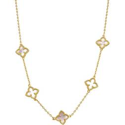 Adornia Station Chain Necklace - Gold/White