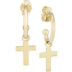 Moon & Meadow Dangle Cross Hoop Earrings - Gold