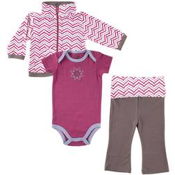 Yoga Sprout Track Jacket Bodysuit & Pant 3-Piece Set - Purple Lotus (10190144)