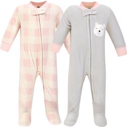 Hudson Fleece Sleep N Play 2-Pack - Girl Baby Bear (10158892)