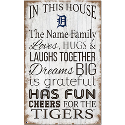 Fan Creations Detroit Tigers Personalized In This House Sign