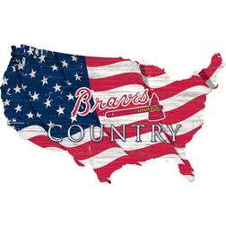 Fan Creations Atlanta Braves USA Flag Cutout Sign