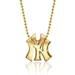 Alex Woo New York Yankees Little Logo 14k Yellow Gold Necklace