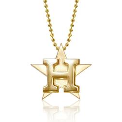 Alex Woo Houston Astros Little Logo 14k Yellow Gold Necklace