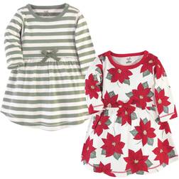 Touched By Nature Organic Cotton Long Sleeve Dresses 2-pack - Poinsettia (11167263)