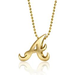 Alex Woo Atlanta Braves Little Logo 14k Yellow Gold Necklace