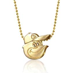 Alex Woo Baltimore Orioles Little Logo 14k Yellow Gold Necklace