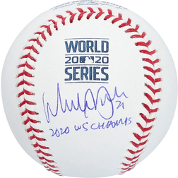 Fanatics Los Angeles Dodgers Walker Buehler 2020 WS Champs Inscription Autographed 2020 MLB World Series Champions World Series Logo Baseball