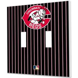 Strategic Printing Cincinnati Reds 1978-1992 Cooperstown Pinstripe Double Toggle Light Switch Plate