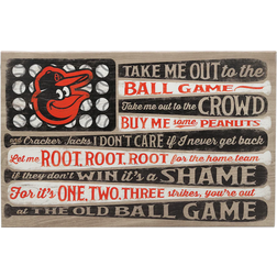 Open Road Brands Baltimore Orioles Flag Ball Game Stretched Canvas Wall Art