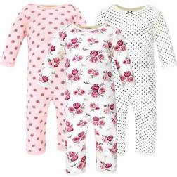 Hudson Baby Cotton Coveralls 3-pack - Rose (10117401)