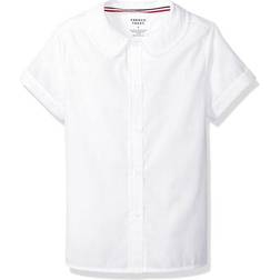 French Toast Short Sleeve Modern Peter Pan Blouse - White (1593)