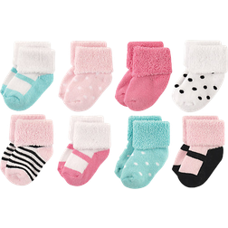 Luvable Friends Terry Socks 8-Pack - Mary Jane Mint/Pink