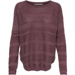 Only Caviar Texture Knitted Pullover - Red/Wild Ginger