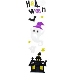 Northlight Purple and Black Haunted House Halloween Gel Window Clings