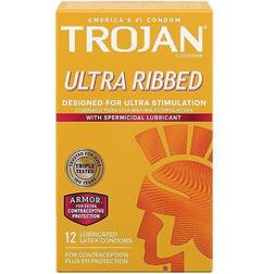 Trojan Stimulations Ultra Ribbed Spermicidal 12 Pack out of stock