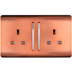 Trendi Switch Double Switched Socket Copper