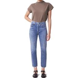 Agolde Riley High Rise Straight Crop Jeans - Frequency