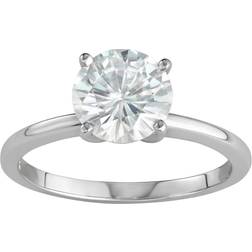 Charles & Colvard Moissanite Solitaire Ring - White Gold/Diamond