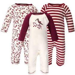 Touched By Nature Baby Berry Branch Coveralls 3-pack - Red