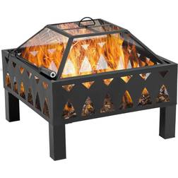 OutSunny Fire Pits Variety: Square Fire Pit with Accessories