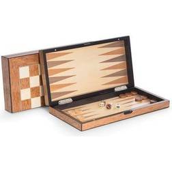 Bey-Berk 'Felix' Brown Wood Chess, Checkers, and Backgammon Set Brown