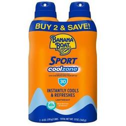 Banana Boat Sport CoolZone Clear Sunscreen Spray SPF30 2x236ml