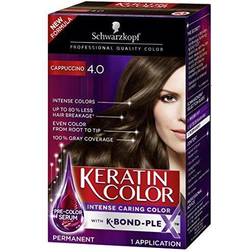 Schwarzkopf Keratin Color Anti-Age Hair Color Cream, 4.0 Cappuccino (Packaging May Vary)
