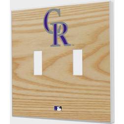 Strategic Printing Colorado Rockies Baseball Bat Design Double Toggle Light Switch Plates