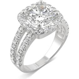 Charles & Colvard Cushion Halo Ring - White Gold/Diamonds