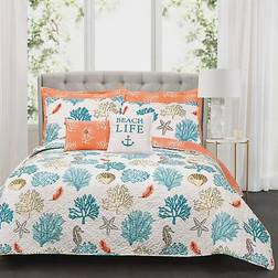 Lush Decor Coastal Full/Queen Quilts White, Orange, Blue (233.68x223.52cm)